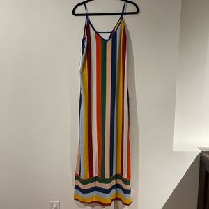 Rainbow stripe maxi dress